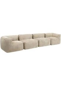 I.C.O.N. icon Sitzsack-Sofa 4-tlg. Zen: 2 Ecksessel, 2 Sessel , Beige , Textil , 500x68x100 cm , Wohnzimmer, Hocker, Sitzsäcke, XXL Sitzsäcke