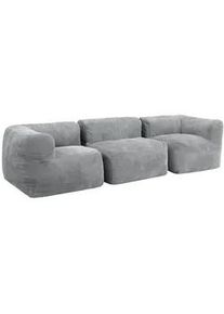 I.C.O.N. icon Sitzsack-Sofa 3-tlg. Zen: 2 Ecksessel, Sessel , Grau , Textil , 500x68x100 cm , Wohnzimmer, Hocker, Sitzsäcke, XXL Sitzsäcke