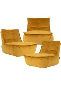 I.C.O.N. icon Sitzsack Sofa Dolce, 3-er set , Gelb , Kunststoff , 237x68x90 cm , Hergestellt in Deutschland , Wohnzimmer, Hocker, Sitzsäcke, XXL Sitzsäcke