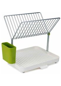 Joseph Joseph Y-Rack Geschirrabtropfständer m. Gitter, weiss/grün, Abtropfgestell, Mehrfarbig
