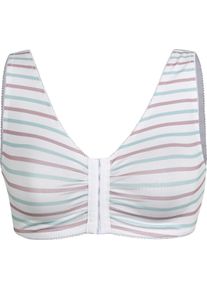 wäschepur Dames Bustier wit/mauve/mint gestreept Maat 36/38
