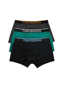 Funky Buddha Boxershorts Herren blau / anthrazit / tanne / schwarz / weiß Größe L