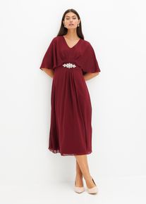 Chiffonkleid mit Strassstein-Applikation, rot, Größe 34, bonprix