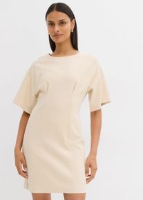 Shirtkleid aus reiner Baumwolle, beige, Größe 48/50 (XL), mit Baumwolle, bonprix