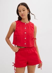 Twill-Weste aus elastischem Bio-Baumwoll-Mix, rot, Gr&ouml;&szlig;e 50, mit Baumwolle, bonprix