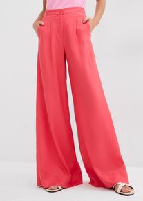 Bundfaltenhose aus fließendem Lyocell, pink, Größe 46, bonprix