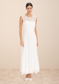 Abend-Maxikleid mit Spitze, weiß, Größe 52, bonprix