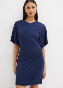 Shirtkleid aus softem Punto di Roma, blau, Größe 38, Viskose, bonprix