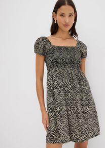 Minikleid aus flie&szlig;ender Viskose, schwarz, Gr&ouml;&szlig;e 42, Viskose, bonprix