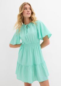 Minikleid aus fließendem Viskose-Mix, grün, Größe 46, Viskose, bonprix