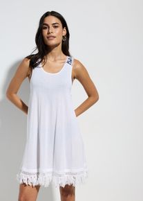 Strandkleid aus feiner Viskose, weiß, Größe 44, bonprix