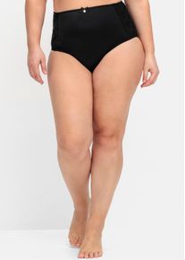 sheego Dames Corrigerende slip in set van 2, met shaping-inzet in zwart + zwart ,maat 40/42, Witt, 82% Polyamide, 18% Elastan. Borduursel: 100% Polyamide