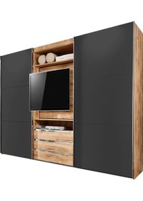 wimex Zweefdeurkast Magic by fresh to go mooie extra: met draaibaar tv-element, midden met laden zweefdeurkasten beige