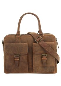 Harold'S Harold's Aktetas Antiek echt leder unisex tassen maat Onesize bruin