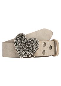 RETTUNGSRING by showroom 019° RETTUNGSRING by showroom 019° Leren riem met verwisselbare sluiting "oester schelp rosé" dames brede riemen maat 100 grijs