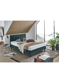 ATLANTIC HOME COLLECTION Boxspring NIKOLA Massief houten poten, met/zonder matras, verkrijgbaar in H2 en H3 boxsprings maat Structuur groen