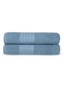 Good Morning Badlaken Uni Towels Katoen, walkfrottee, bies, 500 GSM, effen, zonder ophangbeugel (2 stuks) handdoeken blauw