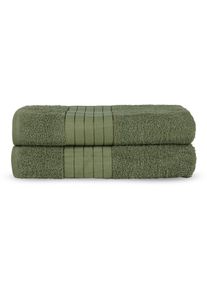 Good Morning Badlaken Uni Towels Katoen, walkfrottee, bies, 500 GSM, effen, zonder ophangbeugel (2 stuks) handdoeken groen