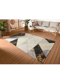 Hanse Home Outdoorkleed Noble In-& Outdoor, Tapijt, Weerbestendig, Balkon, Tuin, Woonkamer, goudkleur buitenkleden zwart