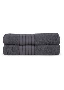 Good Morning Badlaken Uni Towels Katoen, walkfrottee, bies, 500 GSM, effen, zonder ophangbeugel (2 stuks) handdoeken grijs