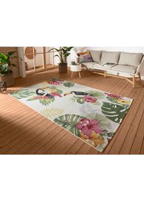 Hanse Home Outdoorkleed Tropical Dream In-& outdoor, tapijt, weerbestendig, balkon, tuin, woonkamer, floraal buitenkleden blauw