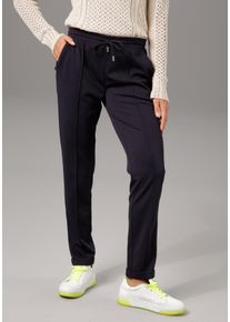 Aniston CASUAL Comfortbroek in gestructureerde jerseykwaliteit dames broeken maat 36 blauw