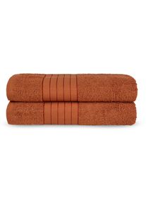 Good Morning Badlaken Uni Towels Katoen, walkfrottee, bies, 500 GSM, effen, zonder ophangbeugel (2 stuks) handdoeken rood