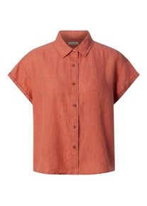 Knowledge Cotton Apparel Damenbluse Kurzarm Orange L