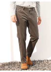 Brühl Heren Broek in leem gedessineerd ,maat 48, Witt, 98% Katoen, 2% Elastan