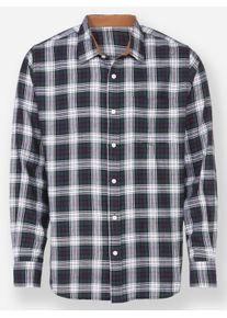 Marco Donati Heren Flanellen overhemd met accenten van ribcord in petrol/wit geruit ,maat 39/40, Witt, 100% Katoen