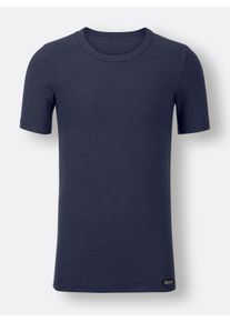 Heren Shirt in marine ,maat 5, Witt, 75% Katoen, 25% Polyester