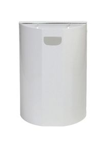 Probbax Recipiente mural para residuos, semicircular, acero, blanco, 20 l, H x A 495 x 350 mm