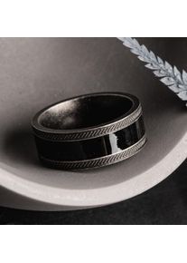 Holzkern Anello Countless Argento Antico e Acero