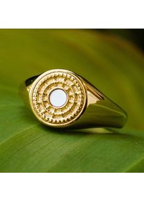 Holzkern Pixa Ring Guld och Vit p&auml;rlemor