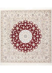 Nain Perski dywan 160x160 Czerwony (Iran) Ręcznie Tkany