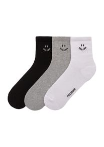 Pull&Bear Pull&Bear Socken 'GOOD VIBES' Herren graumeliert / schwarz / weiß Größe 42/43.5
