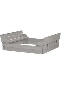 Roba Sandkasten aufklappbare Sitzbank grau , Grau , Holz , Rechteckig , 127x21.5x123.5 cm , unisex , Outdoor Spielzeug, Sandkästen