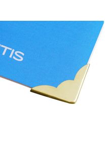 100 Unidades - Esquinas para libros A 22, 22 x 22 mm, latonado, metal, dorado