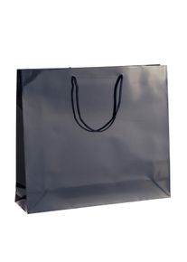 10 Unidades - Bolsas para regalo, brillante negro | 40 x 35 x 10 cm, papel lacado