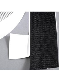 Banda de sujeci&oacute;n por contacto, autoadhesiva, gancho (rollo con 25 m) 50 mm | negro, nylon|poli&eacute;ster