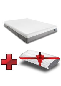 Colchón viscoelástico Sleezzz Premium 120 x 200 cm, altura 20 cm, nivel de firmeza H2/H3, con asas reversibles + almohada con efecto refrescante Sl...