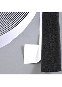 Banda de sujeci&oacute;n por contacto, autoadhesiva, bucle (rollo con 25 m) 30 mm | negro, nylon|poli&eacute;ster