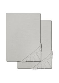 Paquete doble CloudComfort Basic sábana bajera jersey stretch gris plata 180 x 190 - 200 x 200 cm (2 piezas)
