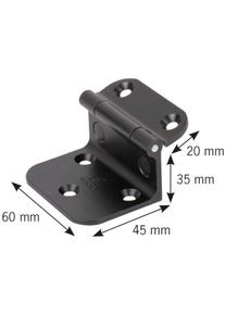 FAWO Winkelbeschlag f&uuml;r Tischplattenhalter, Alu, schwarzeloxiert, 55x45mm