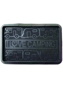 Arisol I love Camping Fußmatte, 40x60cm, schwarz