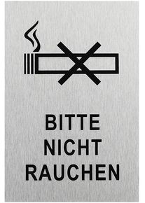 Pro Plus Aluminium Türschild 150x100mm "Bitte nicht Rauchen"
