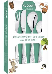 Kuppels Kinderbesteck-Set, 4-teilig, Edelstahl, Waldfreunde