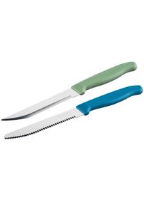 Nirosta Elemental Frühstücks- und Universalmesser-Set, 2-teilig, grün/blau