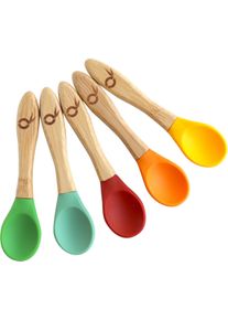 Pandoo Kinderlöffel Bambus & Silikon, 5er Set