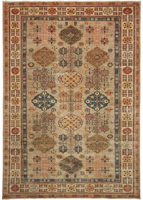 Kazak Orientalsk teppe 210x290 Beige (Pakistan) Håndknyttet